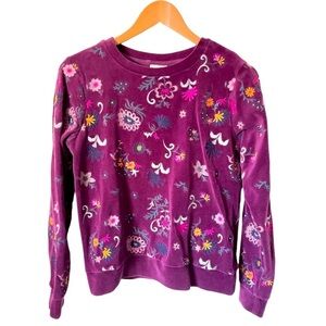 Twik women's colourful floral embroidered long sleeve top XS/S cotton blend